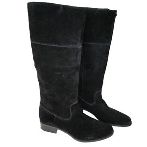 Audrey Brooke Black Poheme Knee High Suede Boots Size 10M